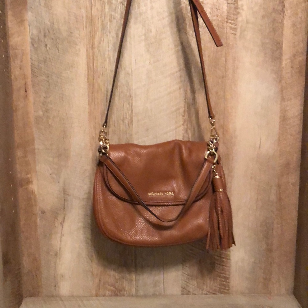 Michael Kors brown Bedford tassel crossbody bag